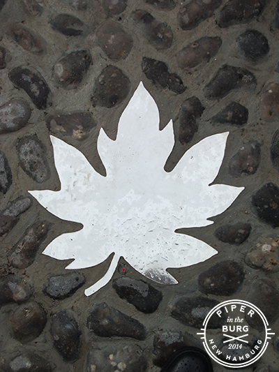 Silver maple leaf set in stone