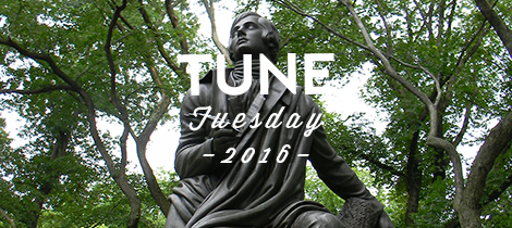 The Robert Burns Statue on Literary Walk in Central Park, New York City.